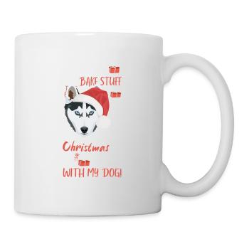 Husky Frohe Weihnachten - Tasse - Weiß - Rechts