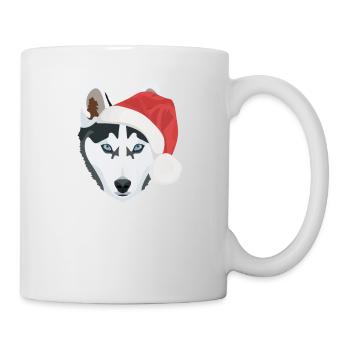 Husky Frohe Weihnachten - Tasse - Weiß - Rechts