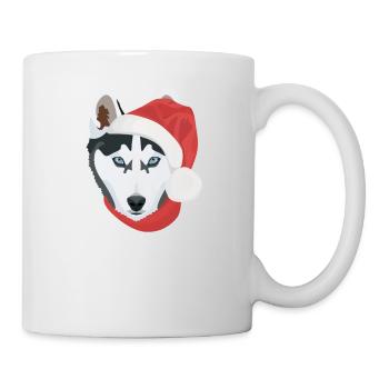 Husky Frohe Weihnachten - Tasse - Weiß - Rechts