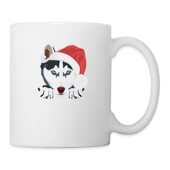 Husky Frohe Weihnachten - Tasse - Weiß - Rechts