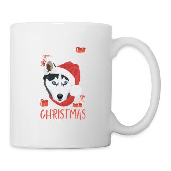 Husky Frohe Weihnachten - Tasse - Weiß - Rechts