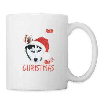 Husky Frohe Weihnachten - Tasse - Weiß - Rechts