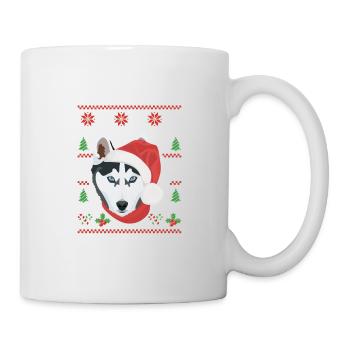 Husky Frohe Weihnachten - Tasse - Weiß - Rechts