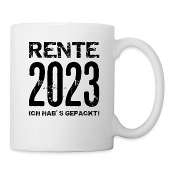 Ruhestand Rente Pension Renteneintritt Abschied - Tasse - Weiß - Rechts