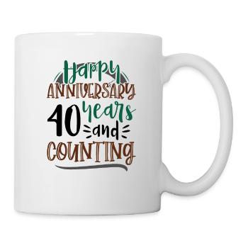 Herzlichen Glückwunsch zum 40-jährigen Jubiläum - Tasse - Weiß - Rechts