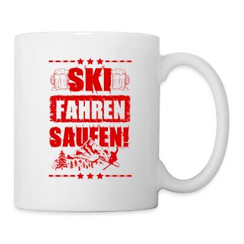 Ski fahren und saufen - Tasse - Weiß - Rechts
