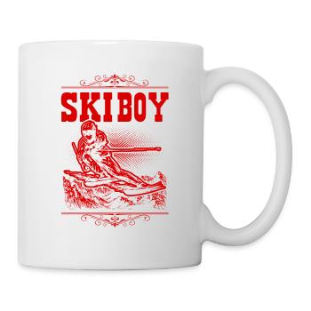 Garçon de ski - Mug blanc - blanc - Droite