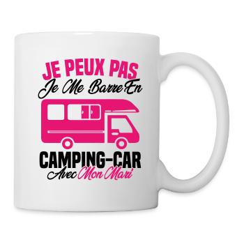 J'peux pas j'me barre en camping car avec mon mari - Mug blanc - blanc - Droite