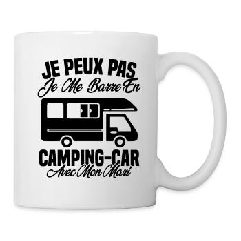 J'peux pas j'me barre en camping car avec mon mari - Mug blanc - blanc - Droite