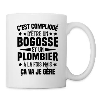 Bogosse et Plombier - Cadeau Humour Plombier - Mug blanc - blanc - Droite