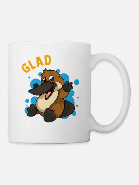 Ornithorynque Humour Gladypus heureux d’être un ornithorynque mignon - Mug blanc - blanc