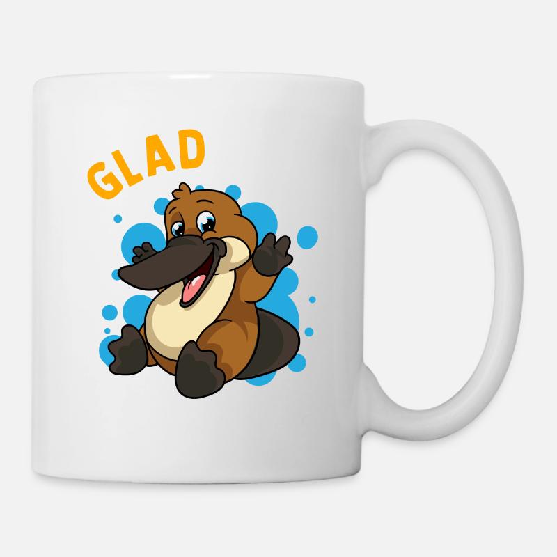 Ornithorynque Humour Gladypus heureux d’être un ornithorynque mignon - Mug blanc - blanc