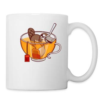 Platypus Swimming in Teacup Tea Drinker Gift - Mug - white - Right