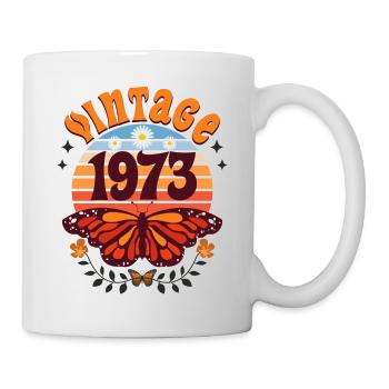 Rétro et Vintage 1973 Femme 50 Ans Anniversaire - Mug blanc - blanc - Droite