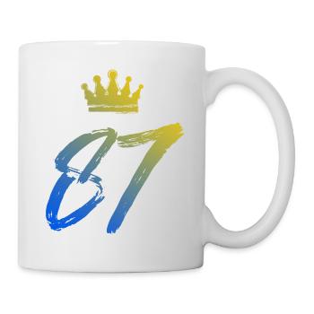 87 Zahl Krone - Tasse - Weiß - Rechts
