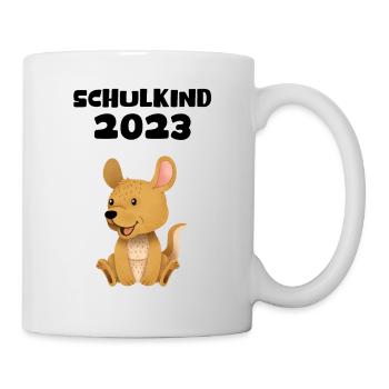 Schulkind 2023 Känguru Einschulung Erstklässler - Tasse - Weiß - Rechts