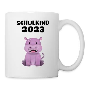 Schulkind 2023 Nilpferd Einschulung Erstklässler - Tasse - Weiß - Rechts
