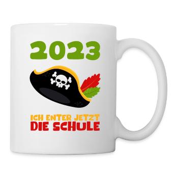Schulkind 2023 Pirat Einschulung Erstklässler Kind - Tasse - Weiß - Rechts