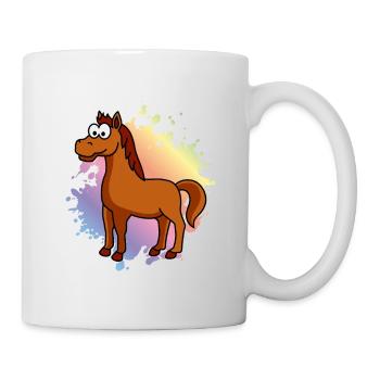 Pferd Comic Tier - Tasse - Weiß - Rechts