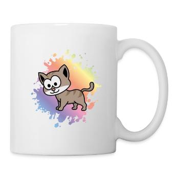 Katze Comic Tier - Tasse - Weiß - Rechts