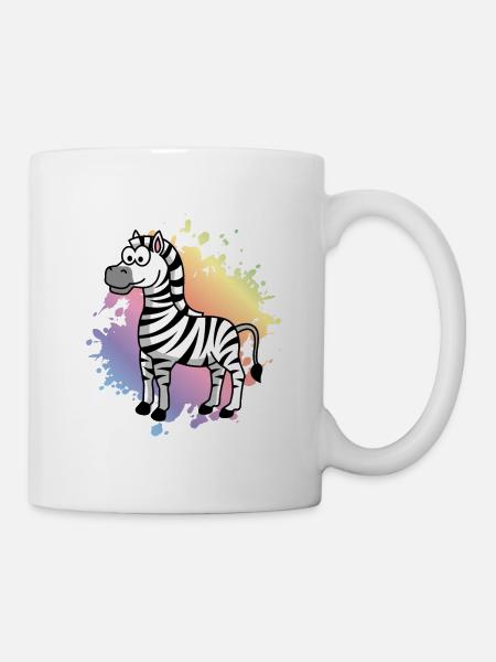 Zebra Comic Tier - Tasse - Weiß