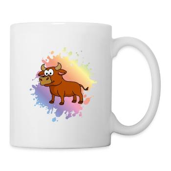 Stier Comic Tier - Tasse - Weiß - Rechts