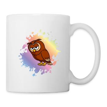 Eule Comic - Tasse - Weiß - Rechts