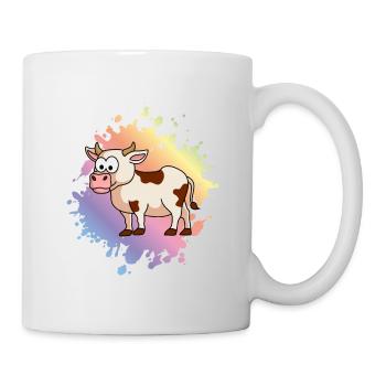 Kuh Comic Tier - Tasse - Weiß - Rechts