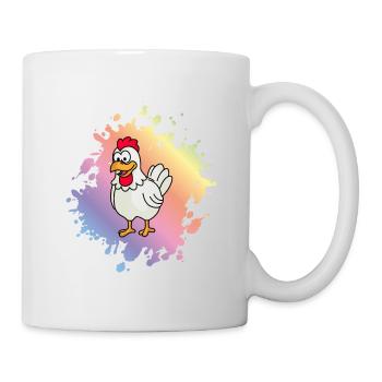 Huhn Comic Tier - Tasse - Weiß - Rechts