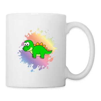 Dinosaurier stegosaurus Comic - Tasse - Weiß - Rechts