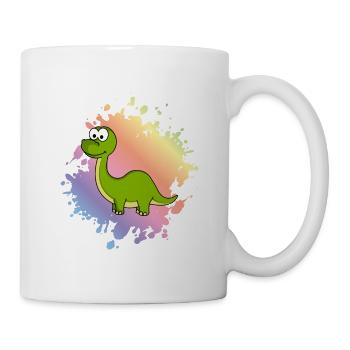 Dinosaur brontosaurus Comic - Mug - white - Right