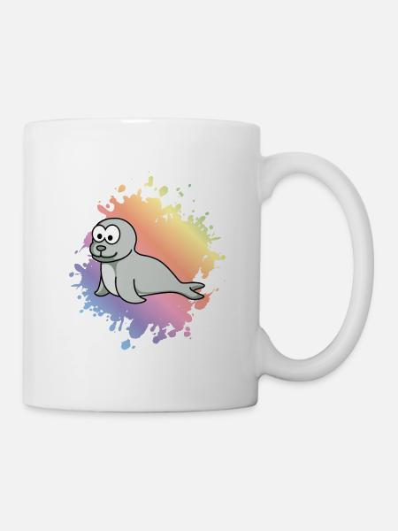 Robbe Tier Comic - Tasse - Weiß