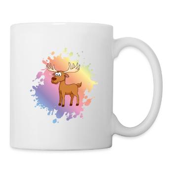 Elch Comic Tier - Tasse - Weiß - Rechts
