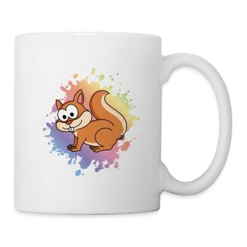 Eichhörnchen Comic Tier - Tasse - Weiß - Rechts