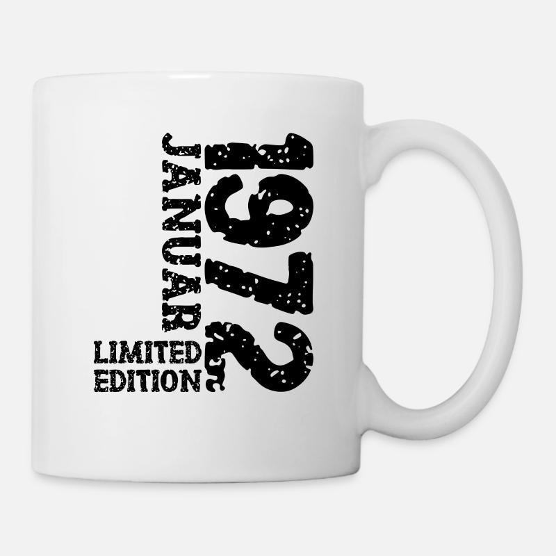 1972 Januar Limited Edition Deko Geburtstag Outfit - Tasse - Weiß