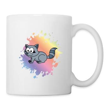 Raccoon Comic Animal - Mug blanc - blanc - Droite