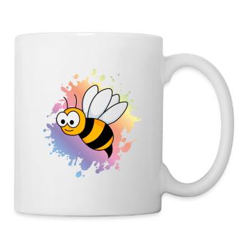 Honigbiene Comic Tier - Tasse - Weiß - Rechts
