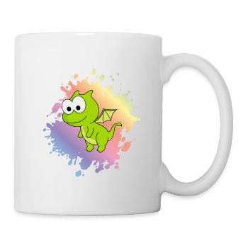 Drache Comic Tier - Tasse - Weiß - Rechts