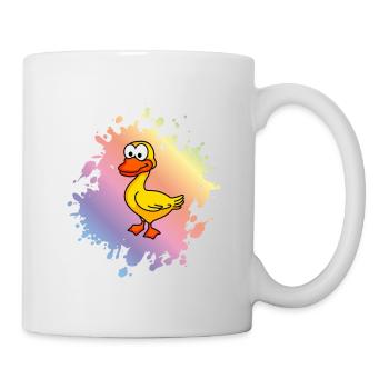 Ente Comic Tier - Tasse - Weiß - Rechts