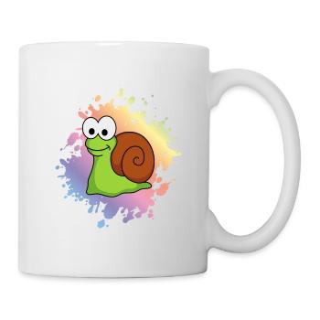 Schnecke Comic Tier - Tasse - Weiß - Rechts