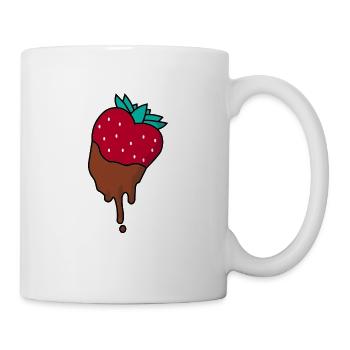 Erdbeer mit Schokolade - Tasse - Weiß - Rechts