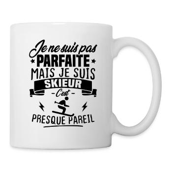Pas parfaite mais je suis skieur - Mug blanc - blanc - Droite