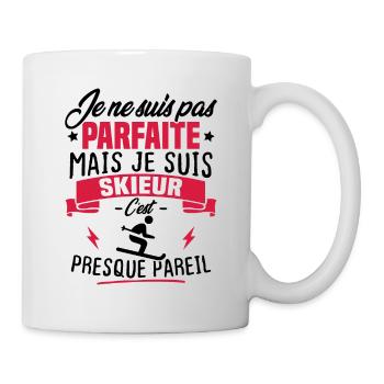 Pas parfaite mais je suis skieur - Mug blanc - blanc - Droite