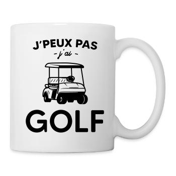 J'peux pas j'ai golf - cadeau - voiturette - Mug blanc - blanc - Droite