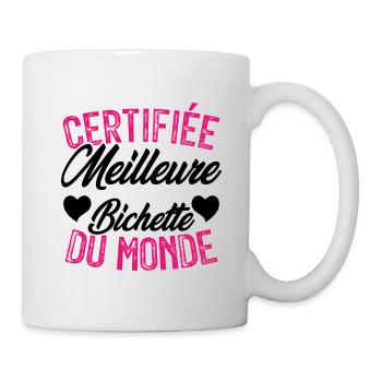 Certifiée meilleure bichette du monde - Mug blanc - blanc - Droite