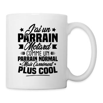 J'ai un parrain motard comme un parrain normal - Mug blanc - blanc - Droite