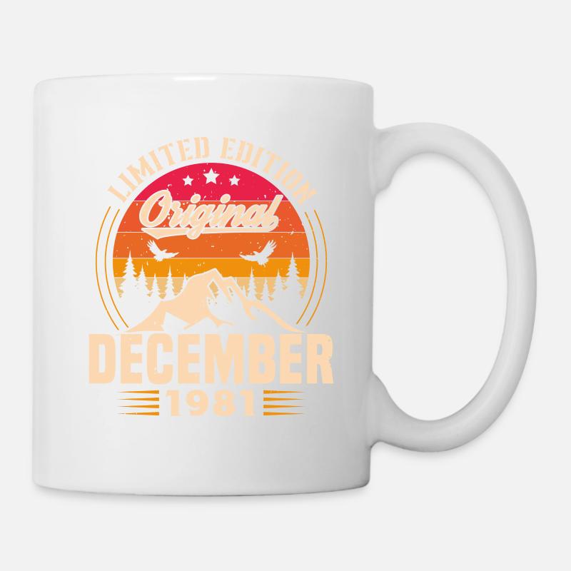 Geburtstagsgeschenk geboren im Dezember 1981 - Tasse - Weiß