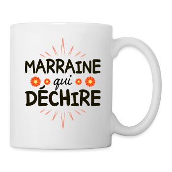 Humour Femme Super Marraine Qui Déchire - Mug blanc - blanc - Droite