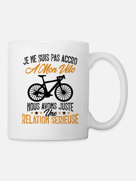 Je ne suis pas accro à mon vélo Cadeau cycliste - Mug blanc - blanc
