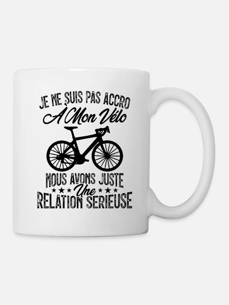 Je ne suis pas accro à mon vélo Cadeau cycliste - Mug blanc - blanc
